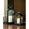 Yhior DS 15 & 20 in. Metal & Glass Lantern, Black & Copper, 2PK YH2615894